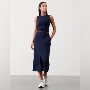 Athleta Brooklyn heights cargo Navy Blue Women's Midi Skirt size 4